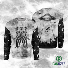 Load image into Gallery viewer, Alien UFO Black And White Sublimation Shirt for Men and Women - Pandzee