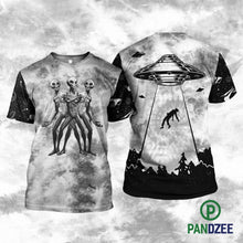 Load image into Gallery viewer, Alien UFO Black And White Sublimation Shirt for Men and Women - Pandzee
